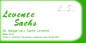 levente sachs business card